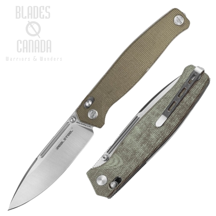 Real Steel Huginn Slike Lock Folding Knife, VG10 Steel, Micarta Handle, RS7651GM